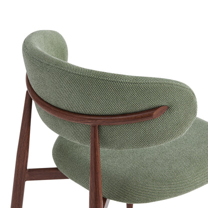 Moss Chair Pistachio Fabric - Walnut Metal Legs 53x50x76