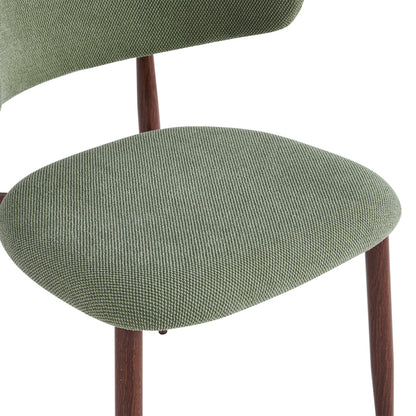 Moss Chair Pistachio Fabric - Walnut Metal Legs 53x50x76