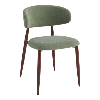 Moss Chair Pistachio Fabric - Walnut Metal Legs 53x50x76