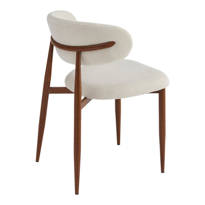 Moss Chair Beige Fabric - Walnut Metal Legs 53x50x76