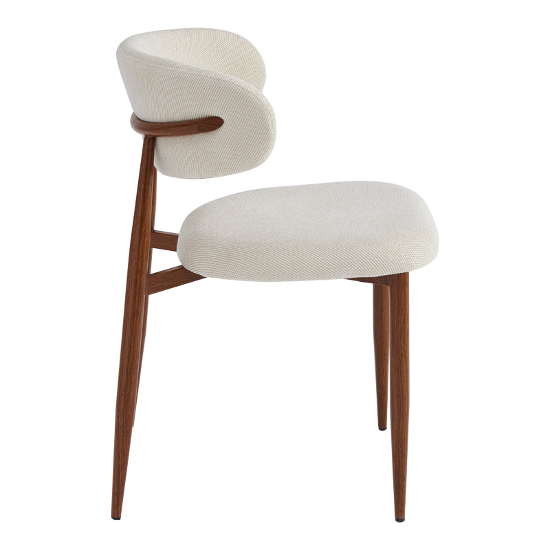 Moss Chair Beige Fabric - Walnut Metal Legs 53x50x76