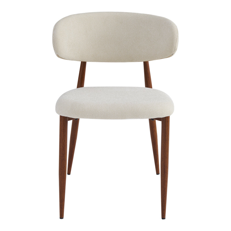 Moss Chair Beige Fabric - Walnut Metal Legs 53x50x76