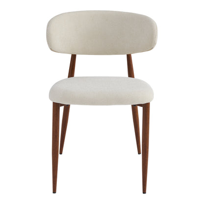 Moss Chair Beige Fabric - Walnut Metal Legs 53x50x76