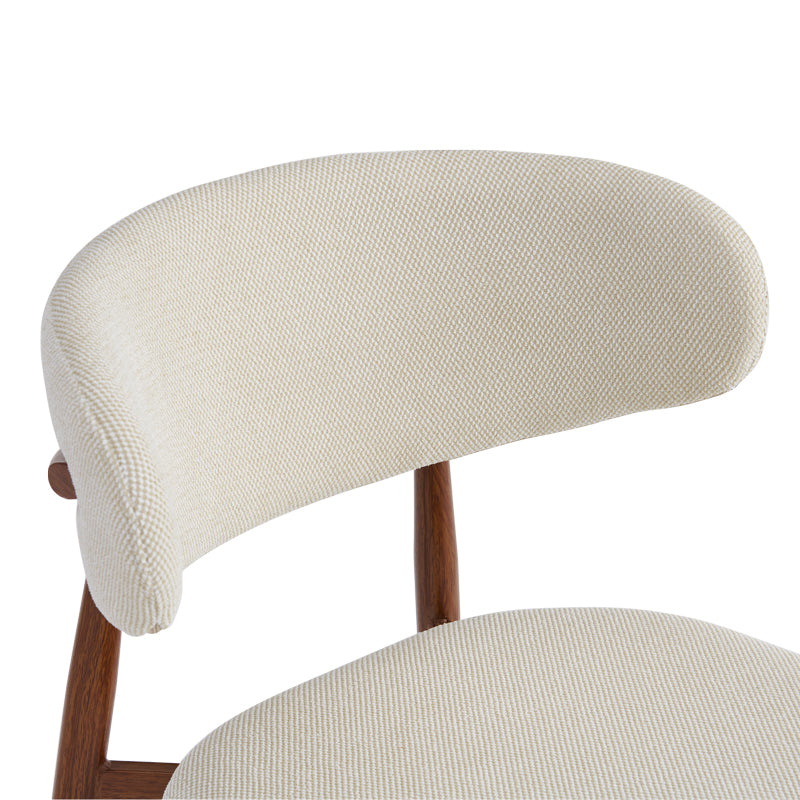 Moss Chair Beige Fabric - Walnut Metal Legs 53x50x76