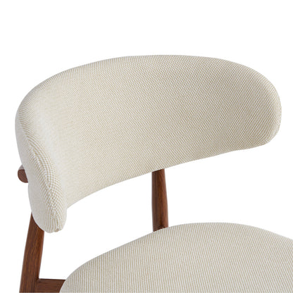 Moss Chair Beige Fabric - Walnut Metal Legs 53x50x76