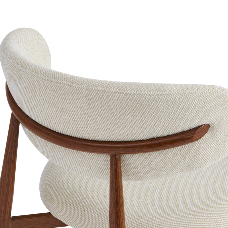 Moss Chair Beige Fabric - Walnut Metal Legs 53x50x76
