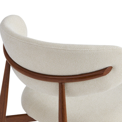 Moss Chair Beige Fabric - Walnut Metal Legs 53x50x76