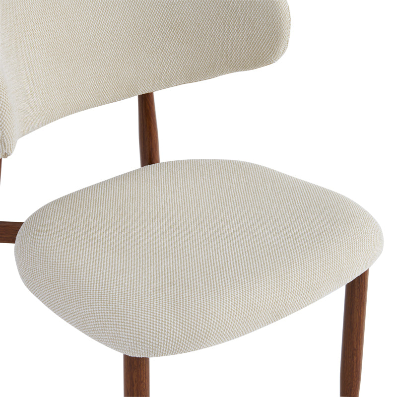 Moss Chair Beige Fabric - Walnut Metal Legs 53x50x76