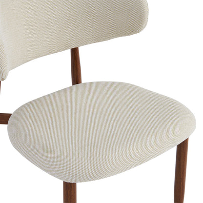 Moss Chair Beige Fabric - Walnut Metal Legs 53x50x76
