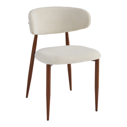 Moss Chair Beige Fabric - Walnut Metal Legs 53x50x76