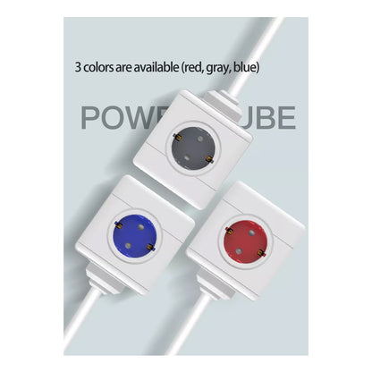 TRAVEL PowerCube PRO Certified 79646 Πολύπριζο 5 Θέσεων με 1.5m Kαλώδιο - 5 Πρίζες Ασφαλείας Childproof EU Schuko AC 220-240V Μ7.5 x Π11.5 x Υ7.5 - Λευκό με Μπλε - Max Load 3680W/16A