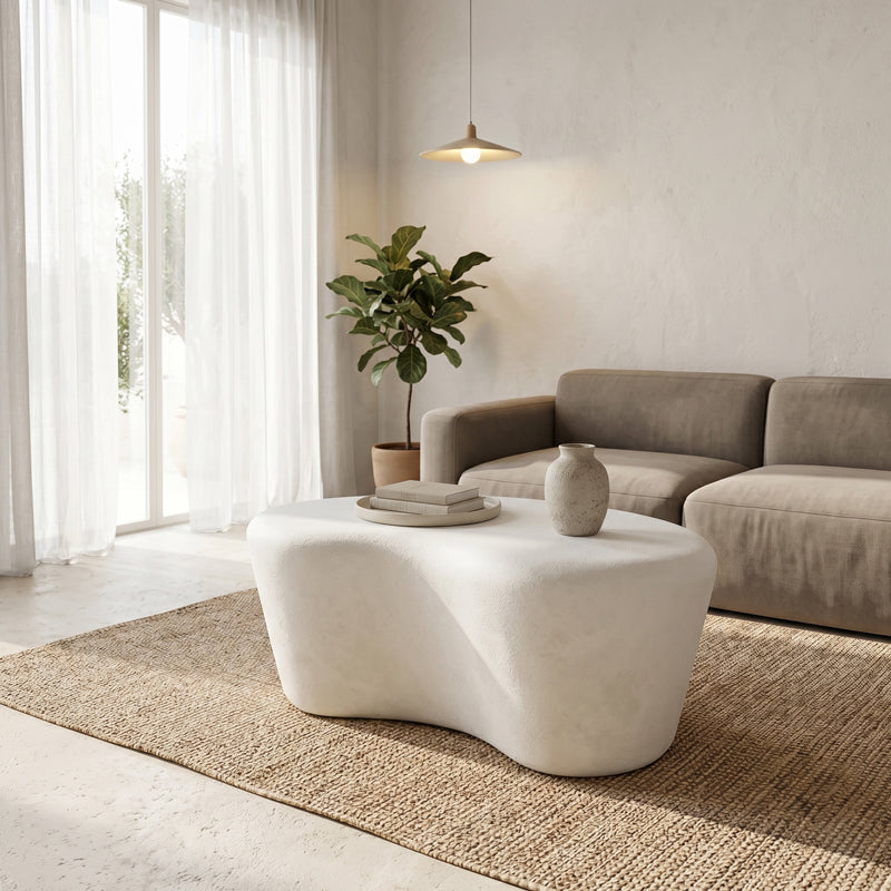 Τραπέζι Σαλονιού Fedris MDF Λευκό 80x70x34