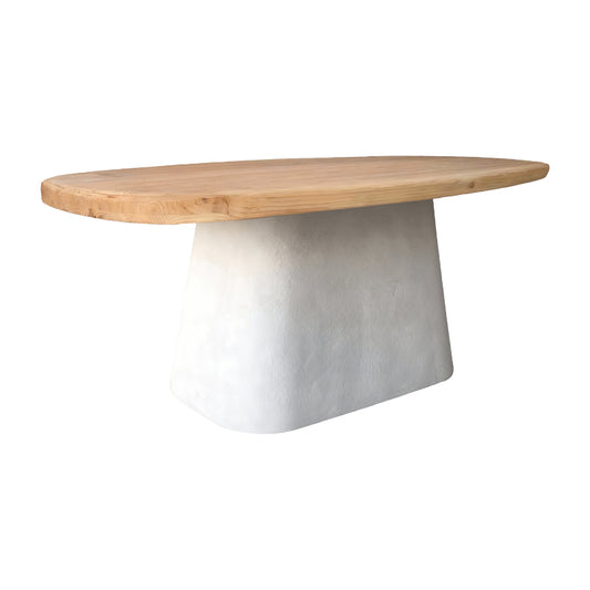 Τραπέζι Fessen Ξύλο Ελάτου-MDF Oak-Λευκό 180x90x78