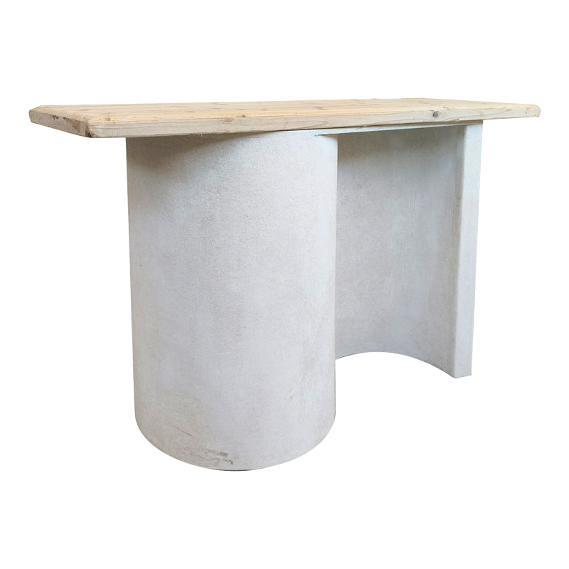Κονσόλα Jeckie Ξύλο Ελάτου-MDF Oak-Λευκό 120x38x80