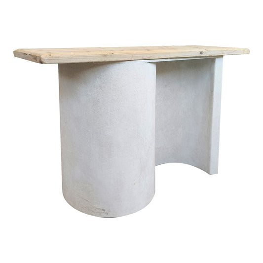 Κονσόλα Jeckie Ξύλο Ελάτου-MDF Oak-Λευκό 120x38x80