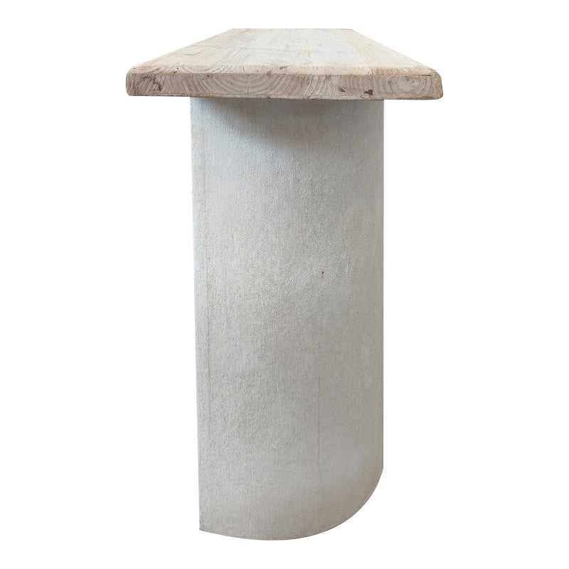 Κονσόλα Jeckie Ξύλο Ελάτου-MDF Oak-Λευκό 120x38x80