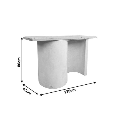 Κονσόλα Jeckie Ξύλο Ελάτου-MDF Oak-Λευκό 120x38x80