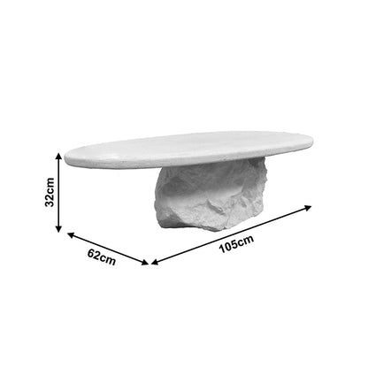 Τραπέζι Σαλονιού Zinol MDF-Polyresin Λευκό 105x62x32