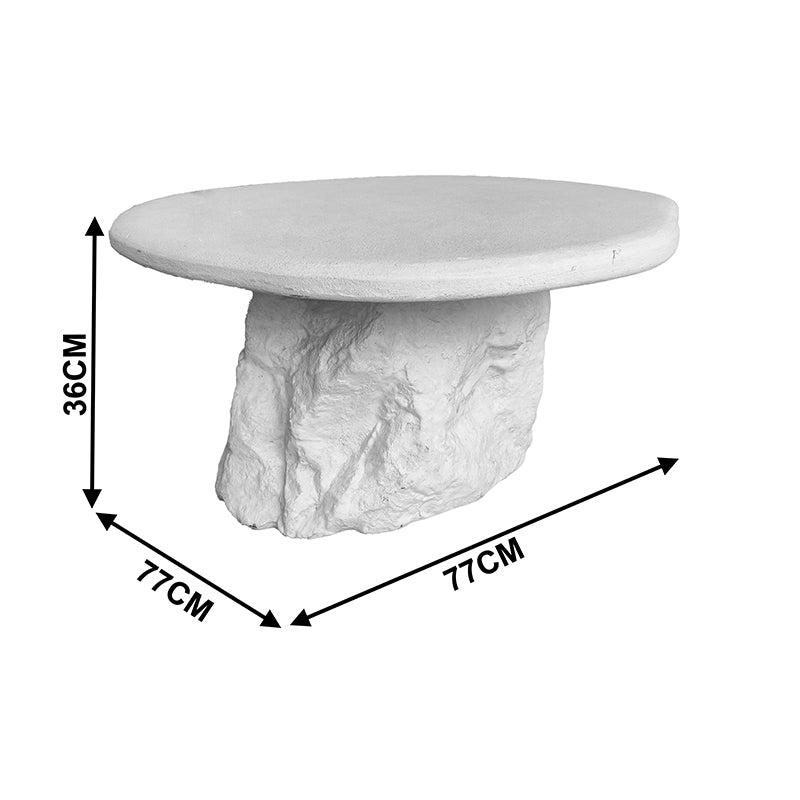 Τραπέζι Σαλονιού Zinol MDF-Polyresin Λευκό Φ77x36