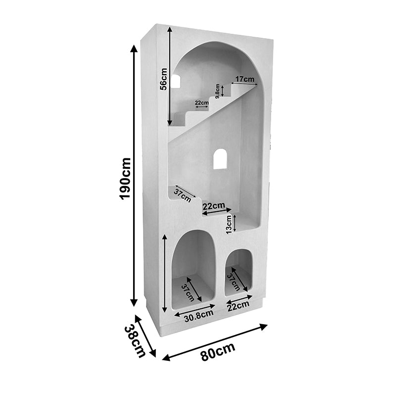 Βιβλιοθήκη-Ραφιέρα Boolten MDF Λευκό 80x38x190