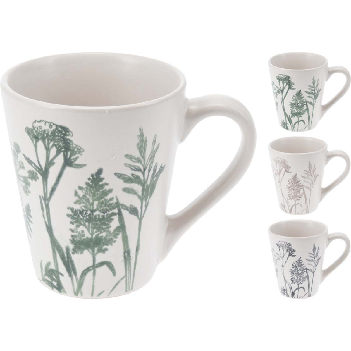 Κούπα Κεραμική με Λουλούδια 360ml 10x9εκ 3 Σχδ