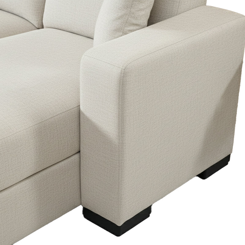 Γωνιακός Καναπές-Κρεβάτι Αναστρέψιμος Dumma Ύφασμα Κρεμ 226x148x86