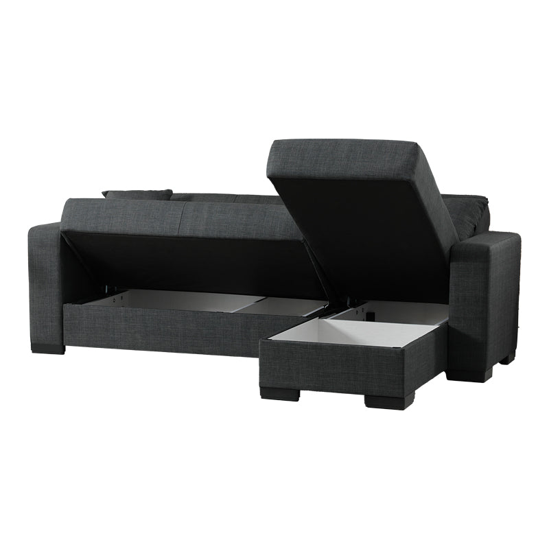 Γωνιακός Καναπές-Κρεβάτι Αναστρέψιμος Dumma Ύφασμα Ανθρακί 226x148x86