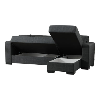 Γωνιακός Καναπές-Κρεβάτι Αναστρέψιμος Dumma Ύφασμα Ανθρακί 226x148x86