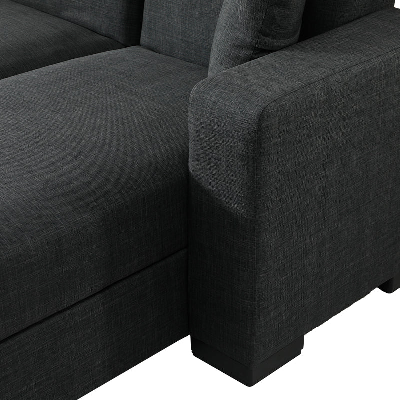 Γωνιακός Καναπές-Κρεβάτι Αναστρέψιμος Dumma Ύφασμα Ανθρακί 226x148x86