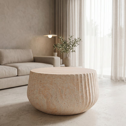 Rongo MGO Travertine Effect Coffee Table D80x41