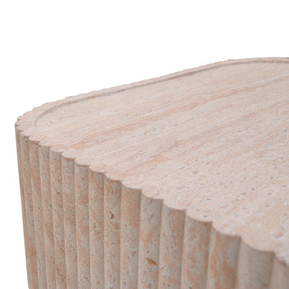 Τραπέζι Σαλονιού Doric MGO Όψη Τραβερτίνας 80x80x38