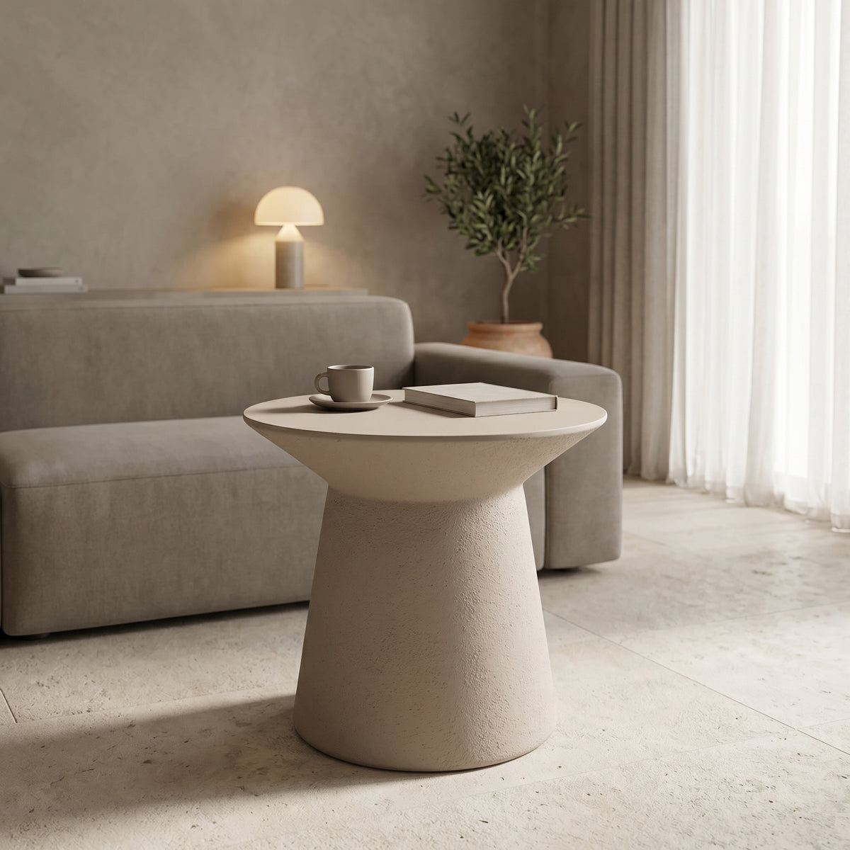 Coffee Table Peble MGO Cappuccino Φ55x50