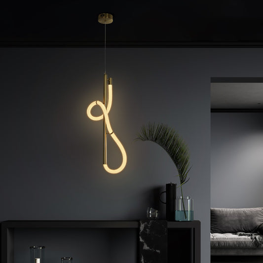 GLOW KLV-101-0160 Κρεμαστό Φωτιστικό Οροφής LED 24W 2400lm 360° AC 220-240V IP20 Ρυθμιζόμενο Λευκό CCT με On/Off 2700K/4500K/6000K - Lumileds SMD Chip - Χρυσό Πλατίνα - Μ30 x Π17 x Υ66