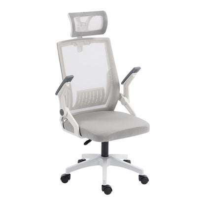 Καρέκλα Γραφείου Plymot Λευκή - Mesh Γκρι 48x58x112-122