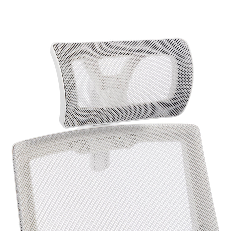 Καρέκλα Γραφείου Plymot Λευκή - Mesh Γκρι 48x58x112-122