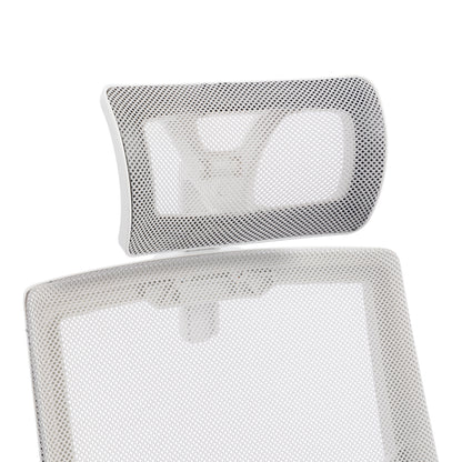 Καρέκλα Γραφείου Plymot Λευκή - Mesh Γκρι 48x58x112-122