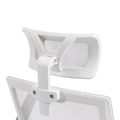 Καρέκλα Γραφείου Plymot Λευκή - Mesh Γκρι 48x58x112-122
