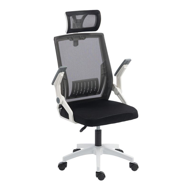 Καρέκλα Γραφείου Plymot Λευκή - Mesh Μαύρο 48x58x112-122