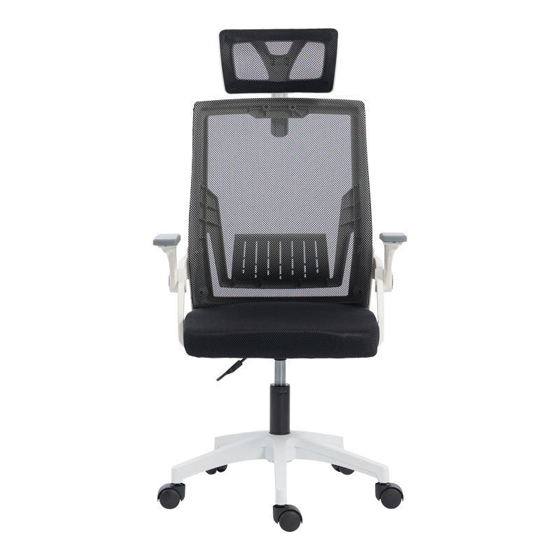 Καρέκλα Γραφείου Plymot Λευκή - Mesh Μαύρο 48x58x112-122