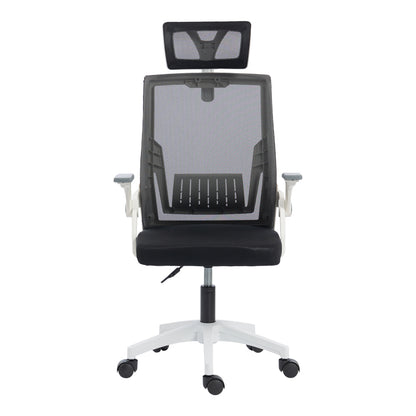 Καρέκλα Γραφείου Plymot Λευκή - Mesh Μαύρο 48x58x112-122
