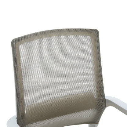 Καρέκλα Επισκέπτη Palma Λευκή- Mesh Γκρι 46x52x94