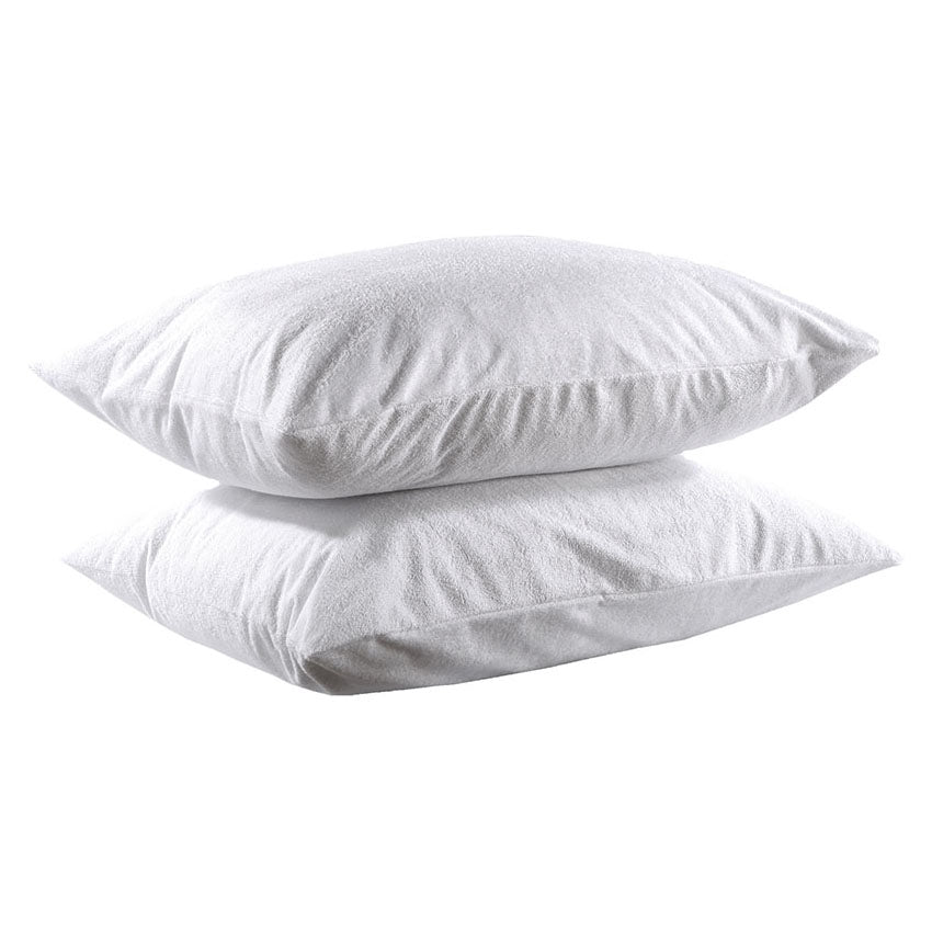 Ζεύγος Αδιάβροχες Προστατευτικές Μαξιλαροθήκες 50x70εκ Λευκό