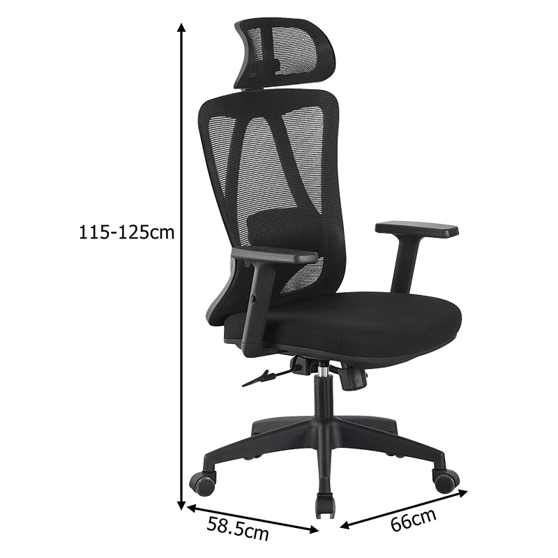 Magida Mesh Executive Office Chair Black 58.5x66x115-125