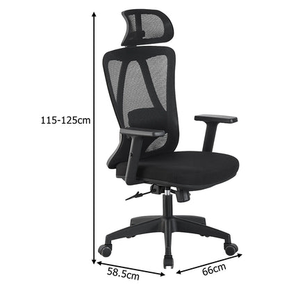 Magida Mesh Executive Office Chair Black 58.5x66x115-125