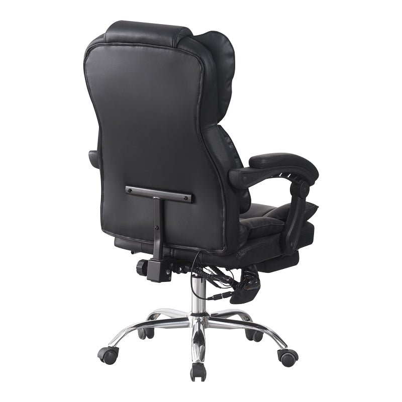 Director's Office Chair with Footrest and Massage Mechanism Ekse PU Black 64.5x75x109-119