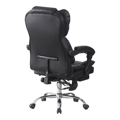Director's Office Chair with Footrest and Massage Mechanism Ekse PU Black 64.5x75x109-119