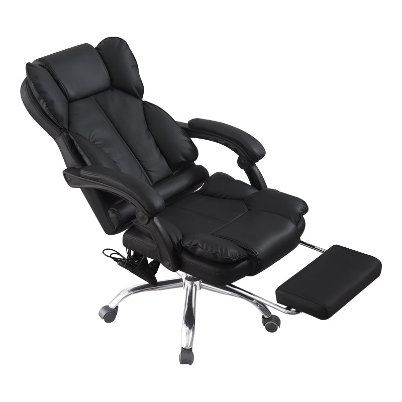 Director's Office Chair with Footrest and Massage Mechanism Ekse PU Black 64.5x75x109-119
