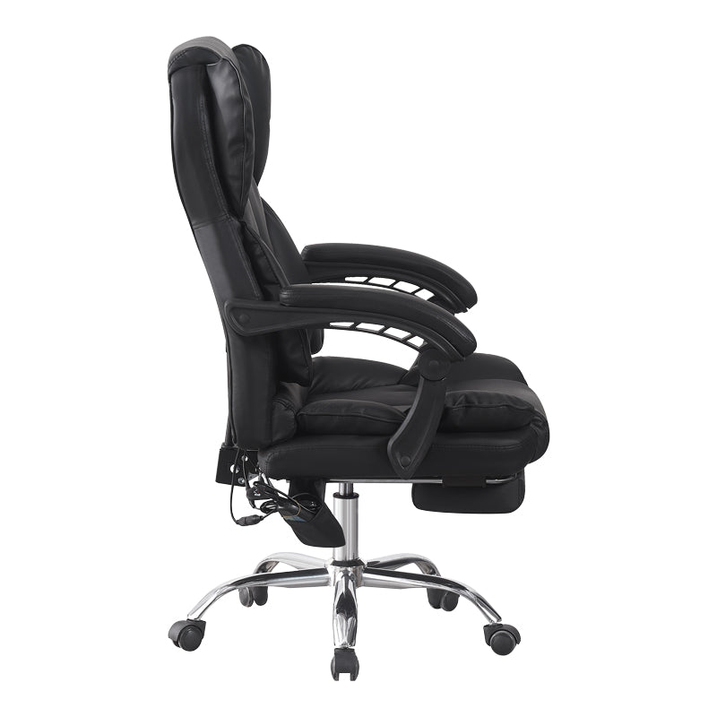 Director's Office Chair with Footrest and Massage Mechanism Ekse PU Black 64.5x75x109-119
