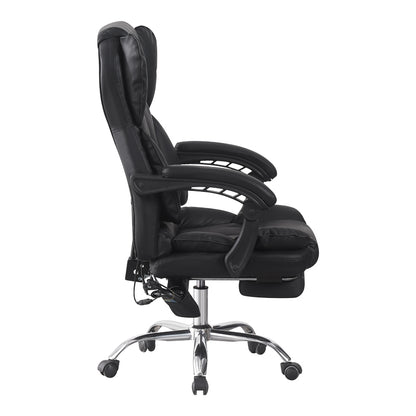 Director's Office Chair with Footrest and Massage Mechanism Ekse PU Black 64.5x75x109-119