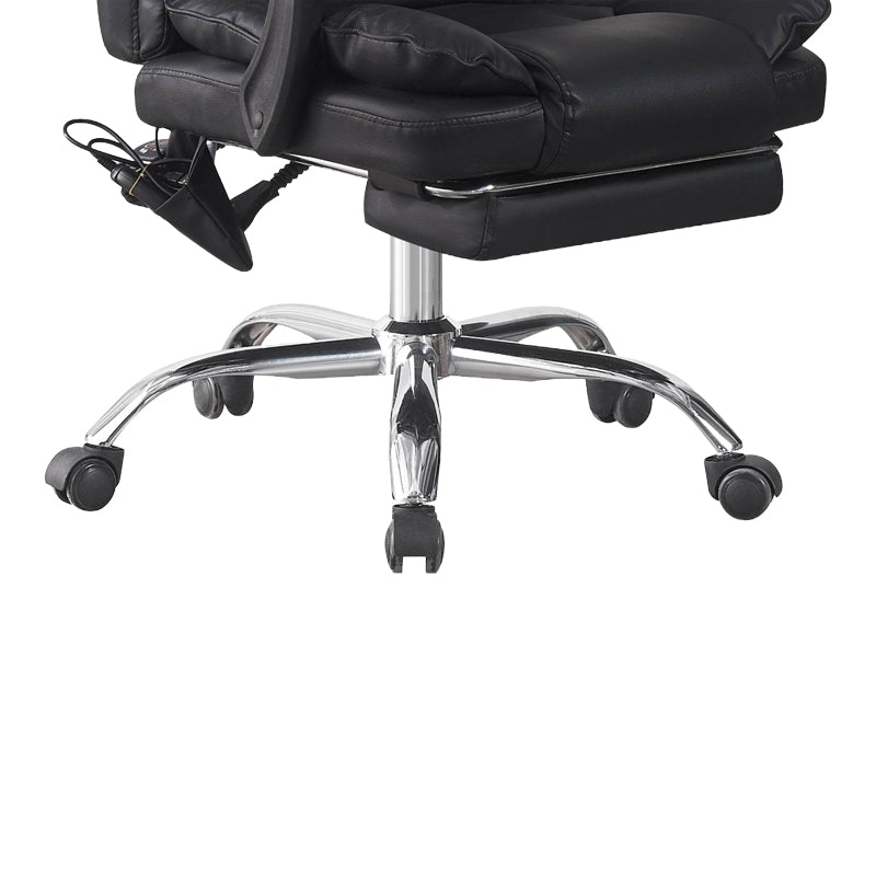 Director's Office Chair with Footrest and Massage Mechanism Ekse PU Black 64.5x75x109-119